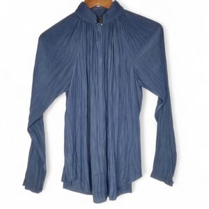 Smythe Gathered Button Front Blouse in Petrol Size XS